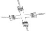 Križni spojnik za vrpce Litzclip® - do 3mm (5kom)